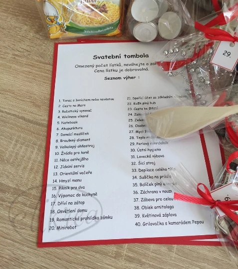 SVATEBNÍ TOMBOLA 40 CEN