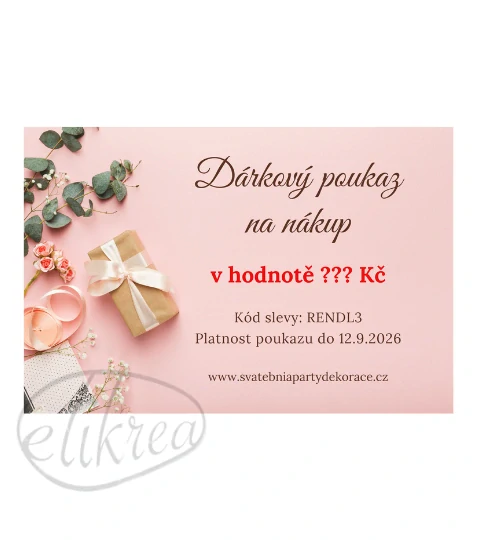 Dárkový poukaz na nákup v libovolné hodnotě