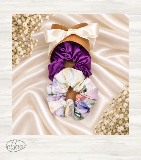 Dárková sada gumiček scrunchie – 2 ks v krabičce