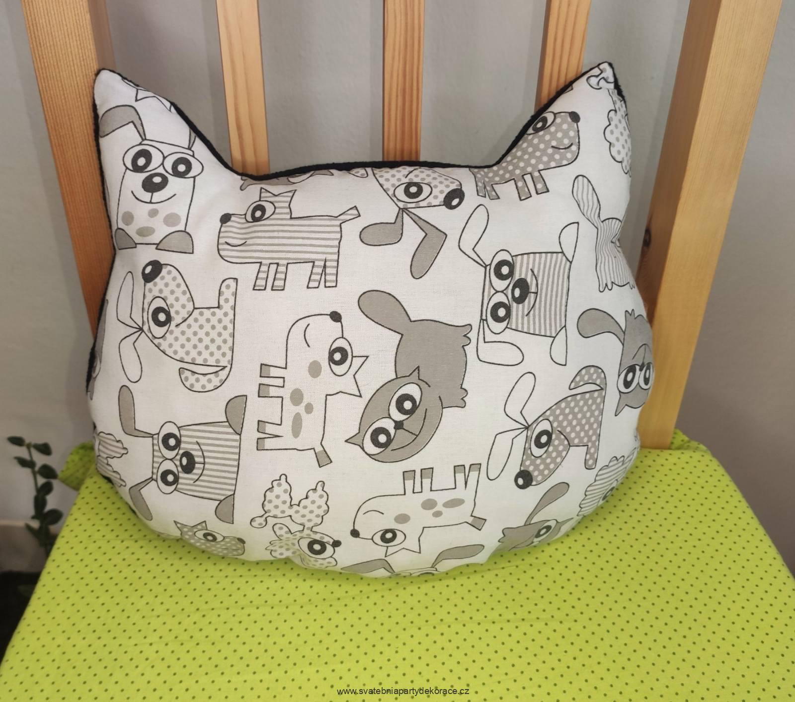 Polštář hlava kočičky - motiv dle domluvy