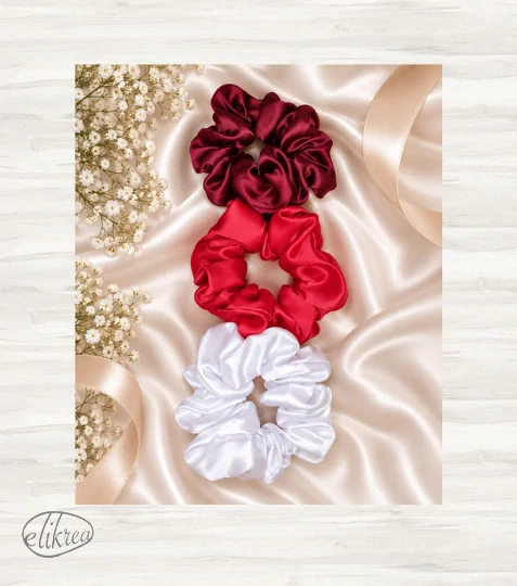 Saténová gumička do vlasů – scrunchie