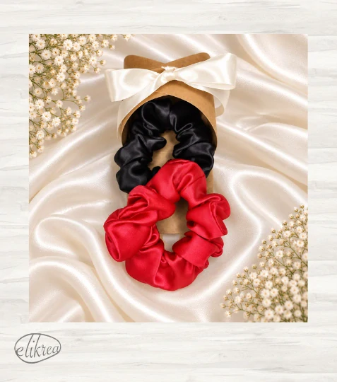 Dárková sada gumiček scrunchie – 2 ks v krabičce