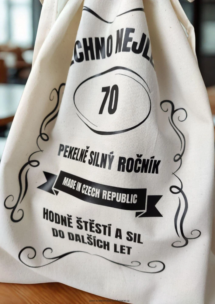 Narozeninový dárkový látkový pytlík s potiskem