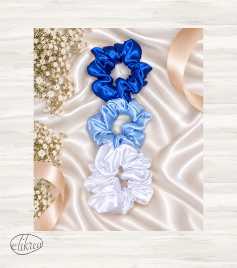Saténová gumička do vlasů – scrunchie