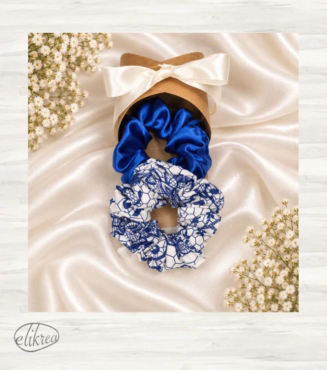 Dárková sada gumiček scrunchie – 2 ks v krabičce