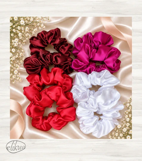 Saténová gumička do vlasů – scrunchie