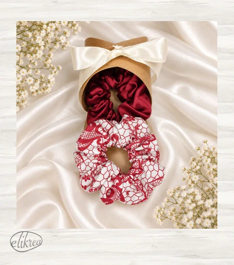 Dárková sada gumiček scrunchie – 2 ks v krabičce