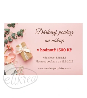 Dárkový poukaz na nákup v hodnotě 1500 Kč