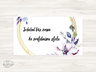 Pozvánka ke stolu/rautu Fialová zahrádka