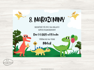 Narozeninová pozvánka dinousaři