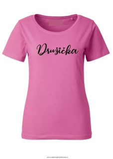 Dámské triko s potiskem a kulatým výstřihem